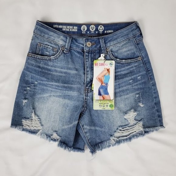 REWASH Denim Blue Jean Shorts Size 1/25 - Picture 3 of 3